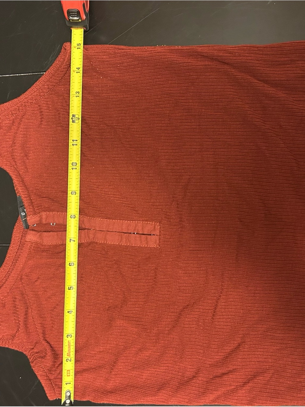 torrid Rust-Red Ribbed Henley Tank - Picture 5 of 6